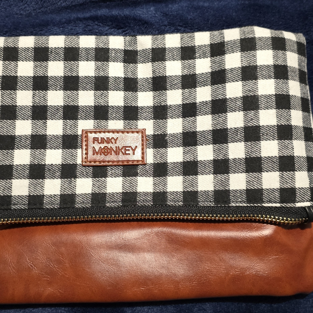 Checkered Black and Brown Men's Bag